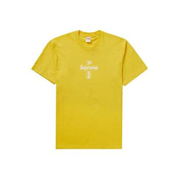 Yellow Supreme Cross Box Logo T Shirts | Supreme 430WY